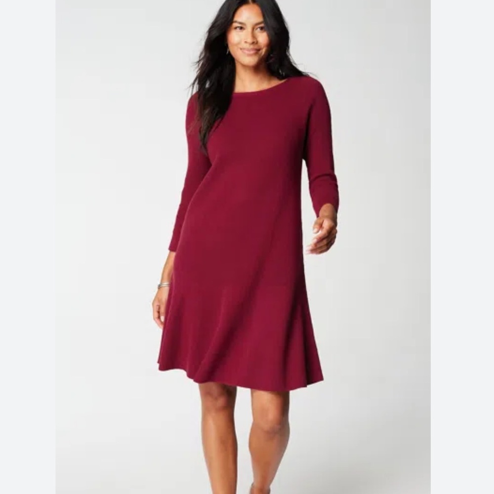 J.Jill Burgundy Knit Sweater Dress